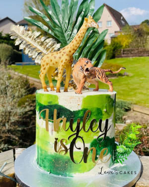 Celebration cake: A gi and gi on top