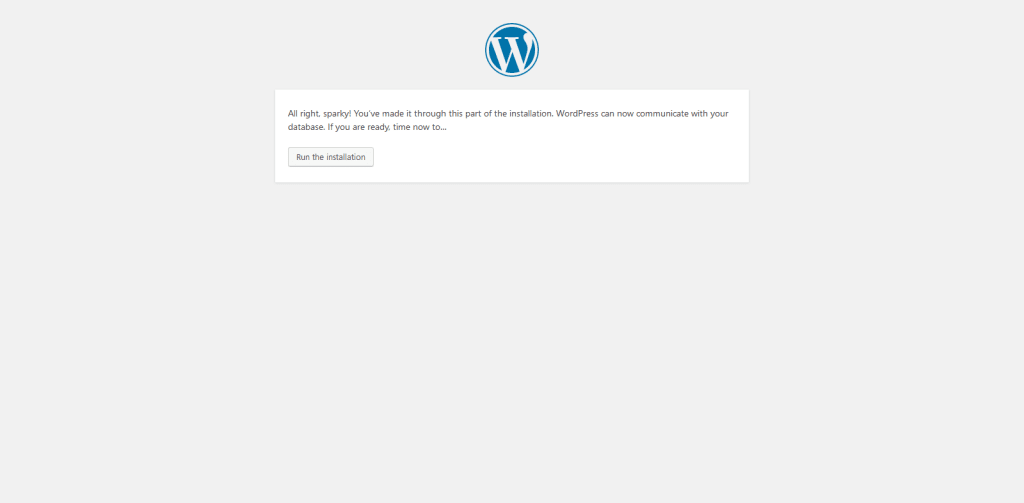 WordPress Setup Configuration step4