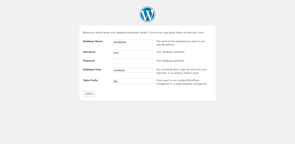 WordPress Setup Configuration step3