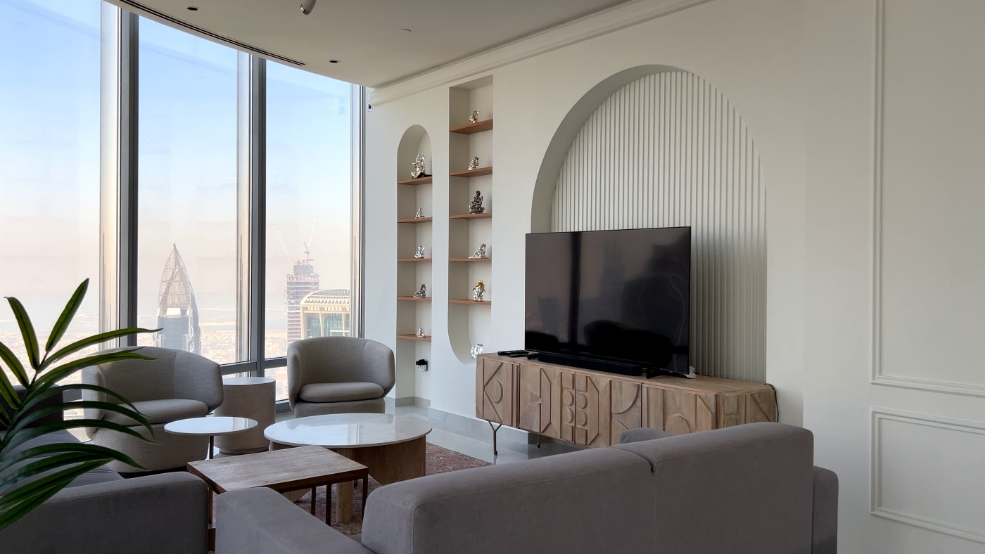 Burj Khalifa apartment renovation in Dubai with finished interiors and turnkey site execution.