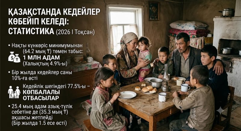 Елімізде 1 миллион адамның табысы неге күнкөріс минимумына жетпейді?