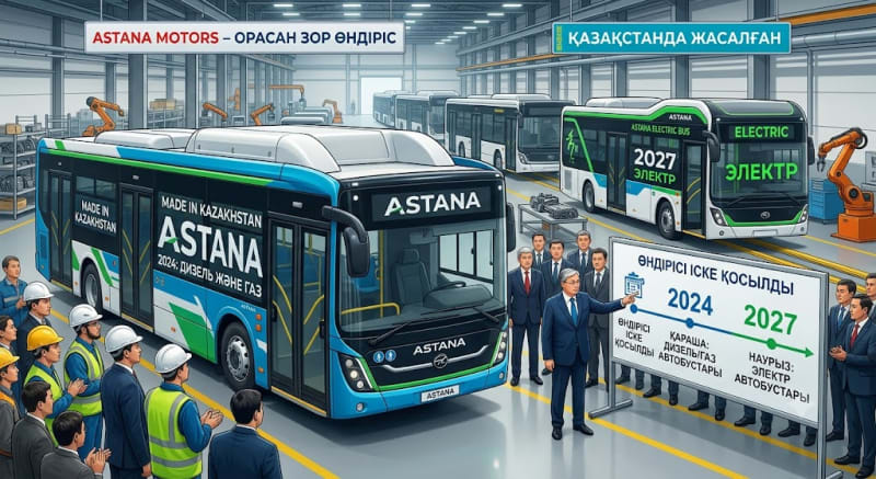 Қазақстан өзінің «Астана» автобустарын жасауды бастайды: 2027 жылы электроавтобустар қосылады