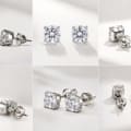 925 Sterling Silver Eternal Solitaire Studs view 3