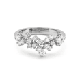 925 Sterling Silver Cascading Crystal Cluster Ring view 1