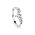 925 Sterling Silver Cascading Crystal Cluster Ring view 3