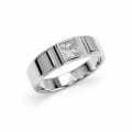 925 Sterling Silver Titan Square Solitaire Men's Ring view 3