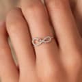 925 Sterling Silver Infinite Love Heart Ring view 2