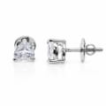 925 Sterling Silver Solitaire Heart Stud Earrings view 1