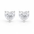 925 Sterling Silver Solitaire Heart Stud Earrings view 5