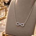 925 Sterling Silver Pavé Infinity Heart Necklace view 4