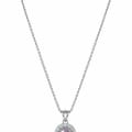 925 Sterling Silver Blush Pink Solitaire Double Halo Pendant view 3