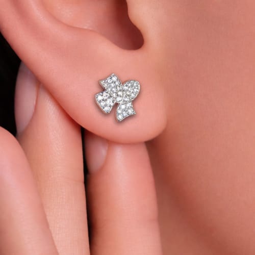 925 Sterling Silver Bow Stud Earrings