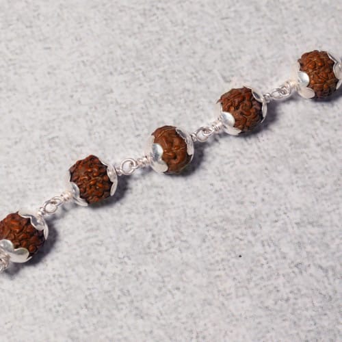 Original 5-Mukhi Rudraksha Bracelet in 925 Sterling Silver