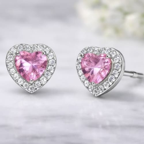 Sivaah 925 Sterling Silver Puffy Heart Stud Earrings