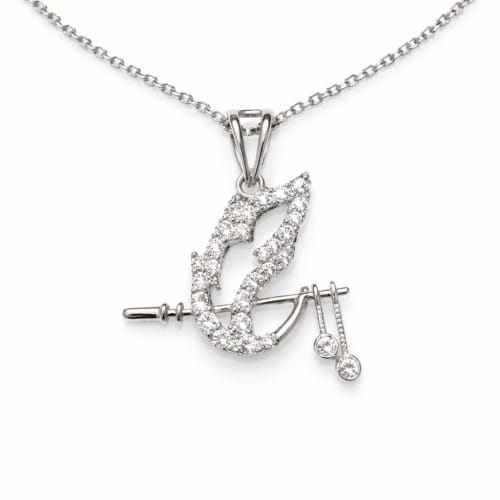 925 Silver Krishna Mor Pankh (Peacock Feather) Pendant