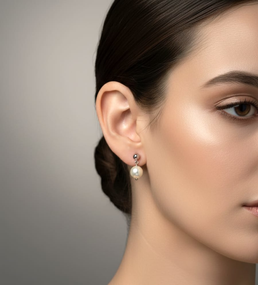 925 Sterling Silver Pearl Drop Stud Earrings 925 silver jewellery SIVAAH