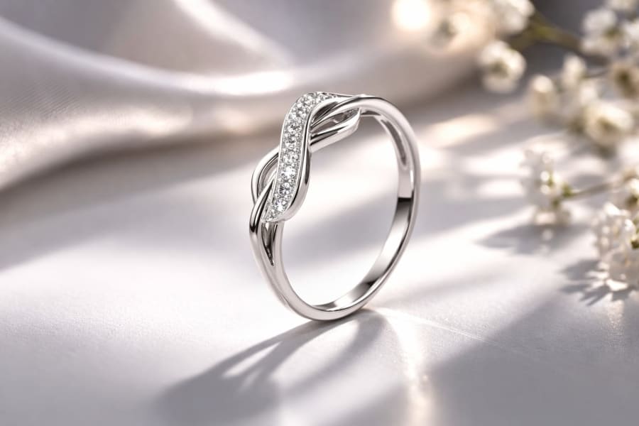 925 Sterling Silver Infinite Wave Stone Ring 925 silver jewellery SIVAAH