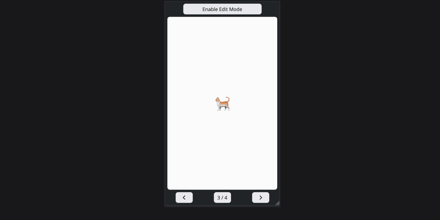 Cardstack app with cat emoji on a card