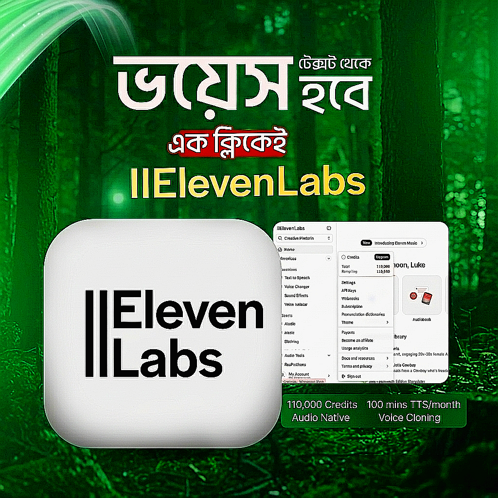 ElevenLabs Premium – 100,000 Credits