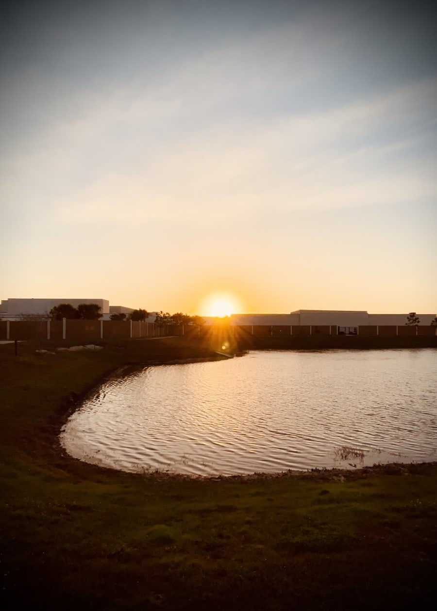 Sunrise over a lake