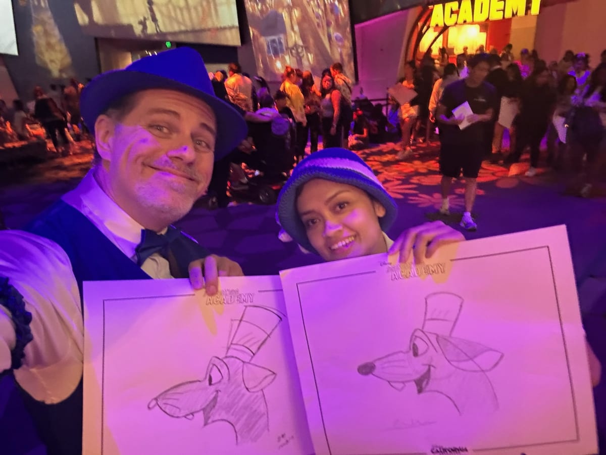 Cherie and I showing our Remy sketches Cherie and I showing our Remy sketches