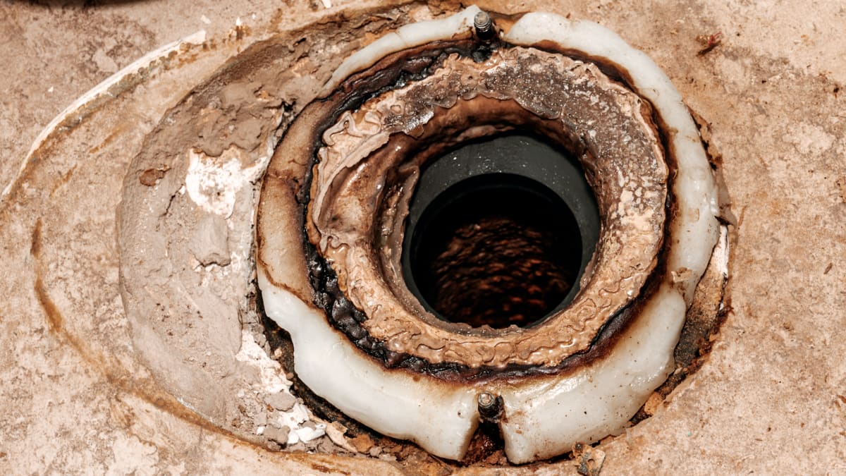 Joint de cire brisé de la toilette
