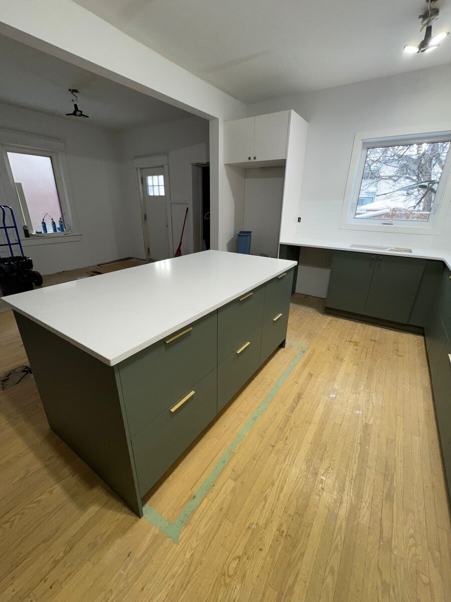 Kitchen island with countertop