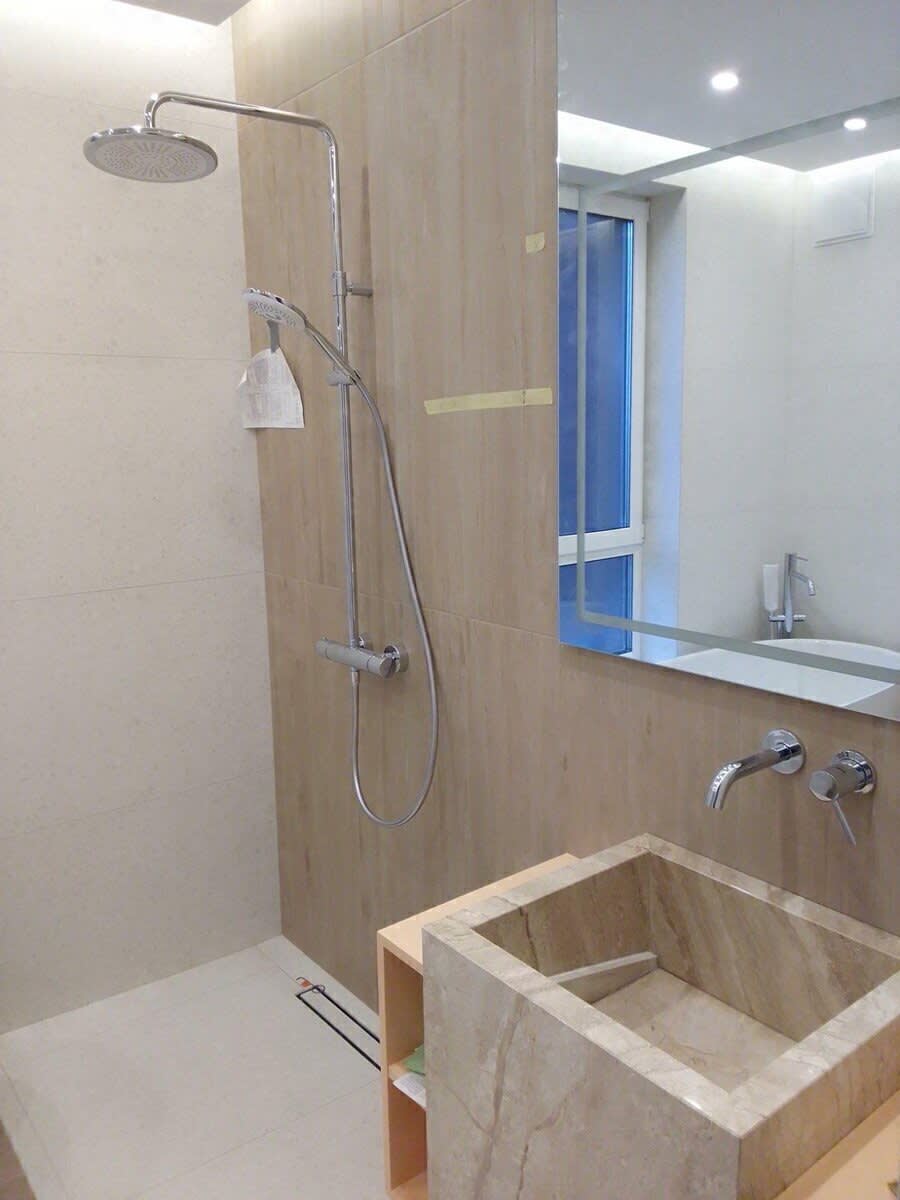 Bathroom shower and vanity
