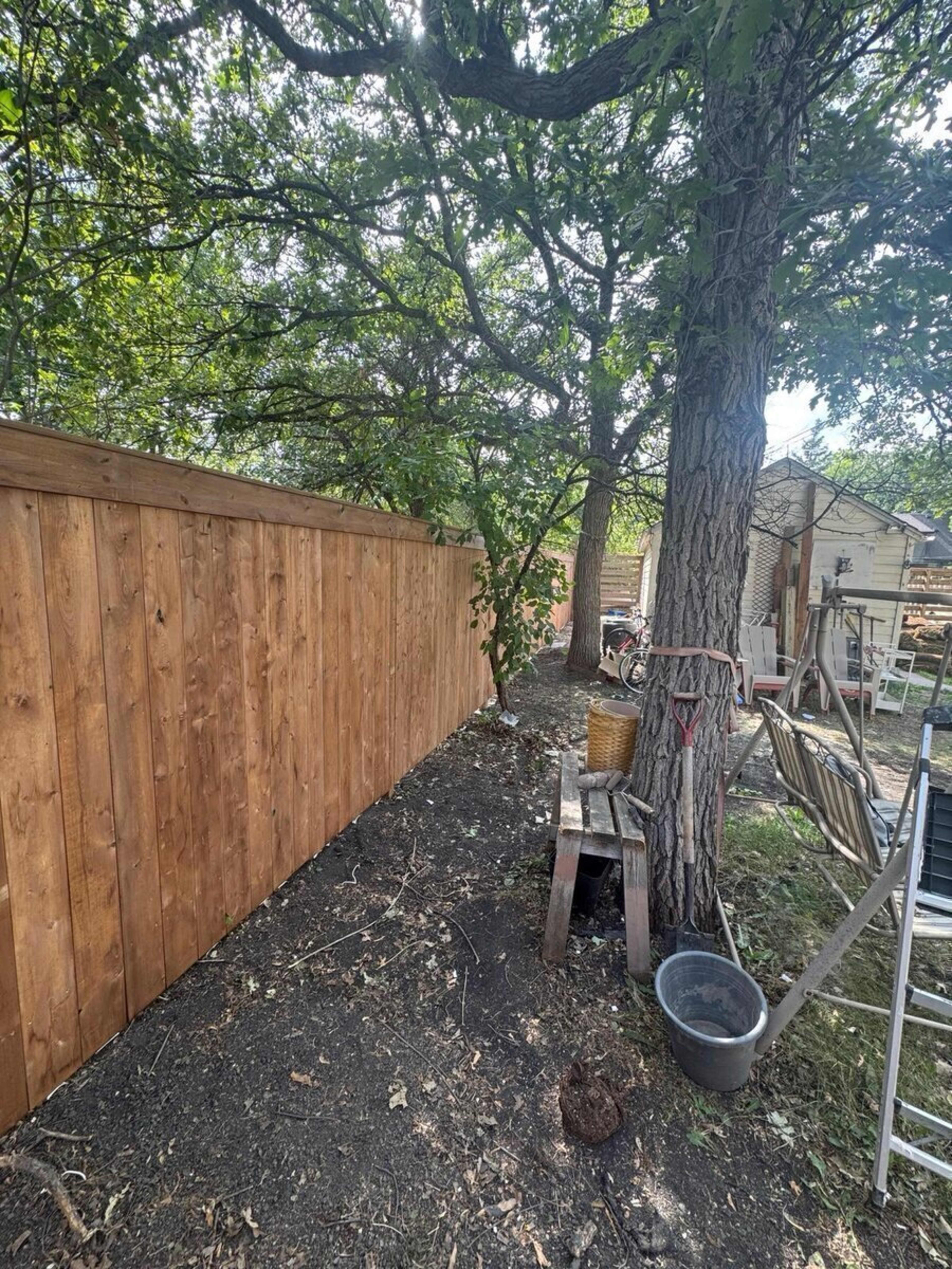Wooden fence build
