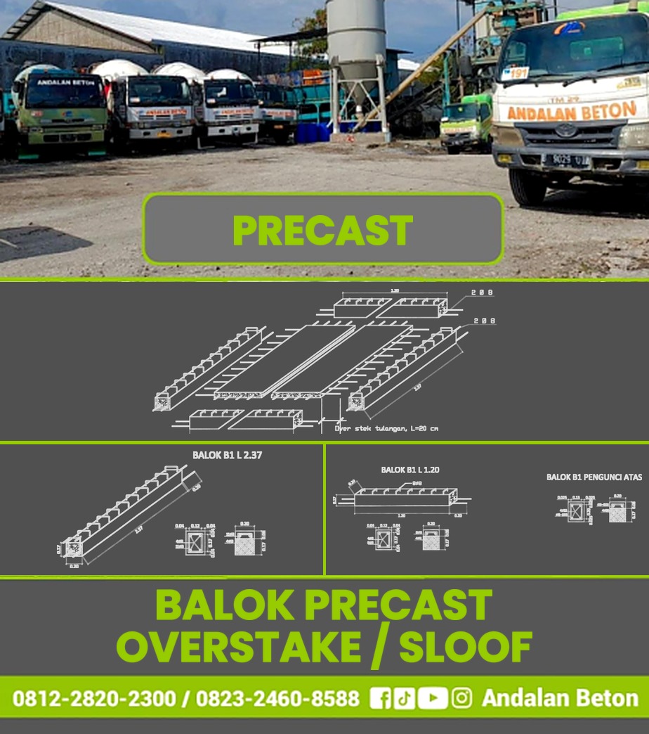 Balok Precast Overstake / Sloof