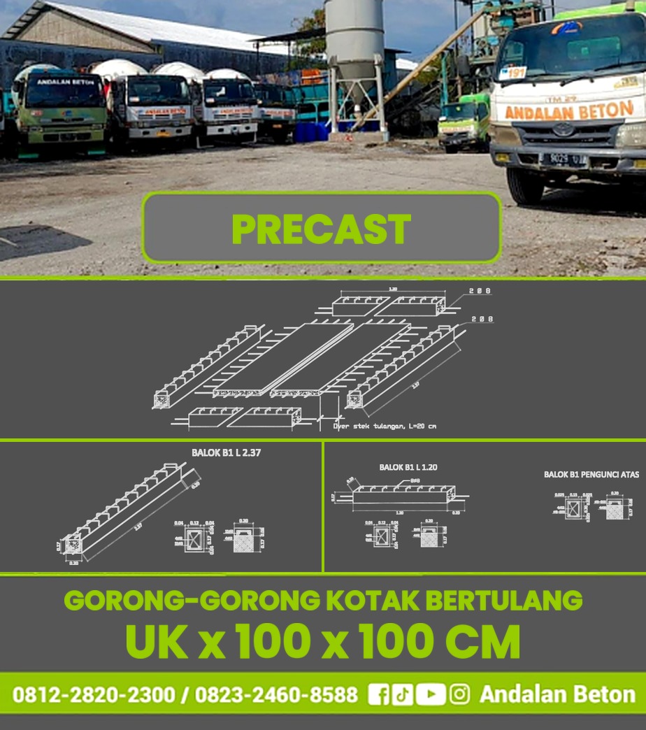 Gorong-Gorong Kotak Bertulang UK 100x100 cm