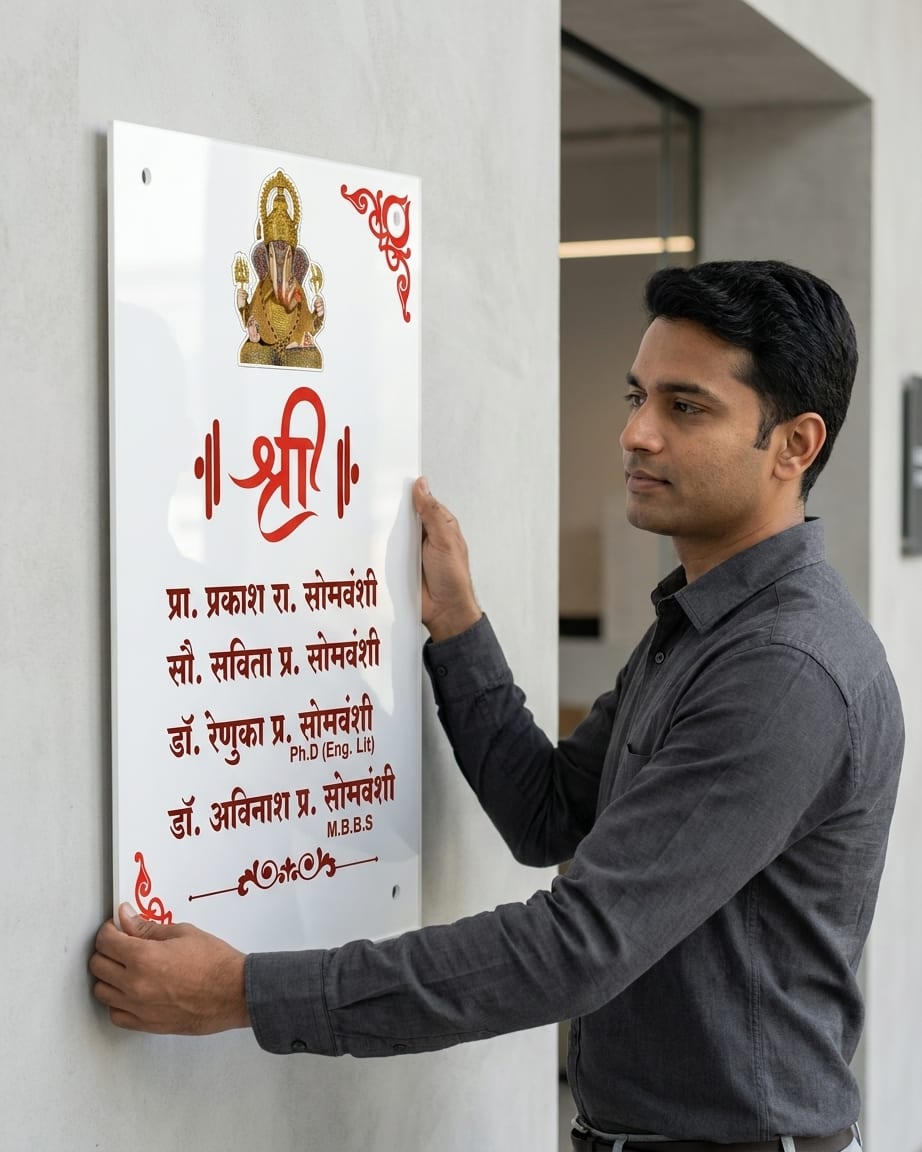 Ganesha Name Plate With Marathi Touch by Marathi Design