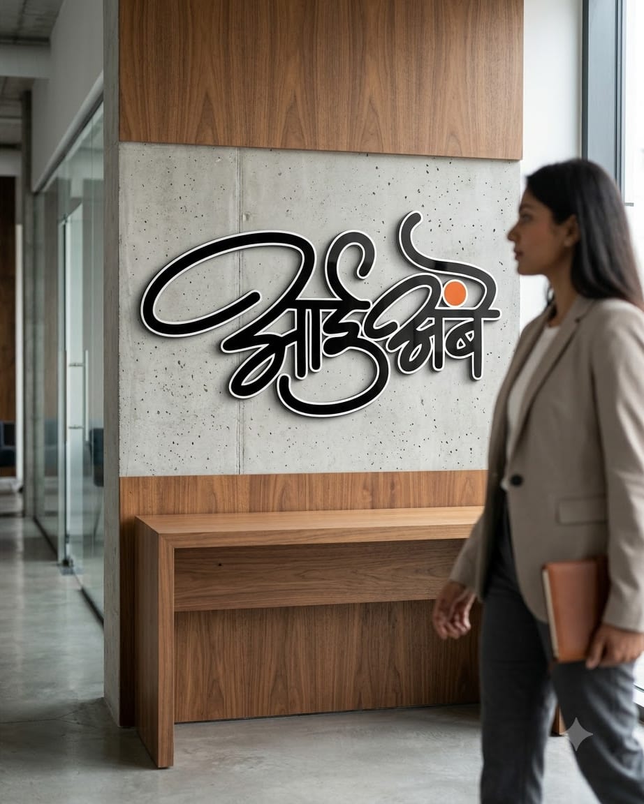 Aai Ambe Custom Marathi Name for House – Premium Acrylic Design by Marathi Design