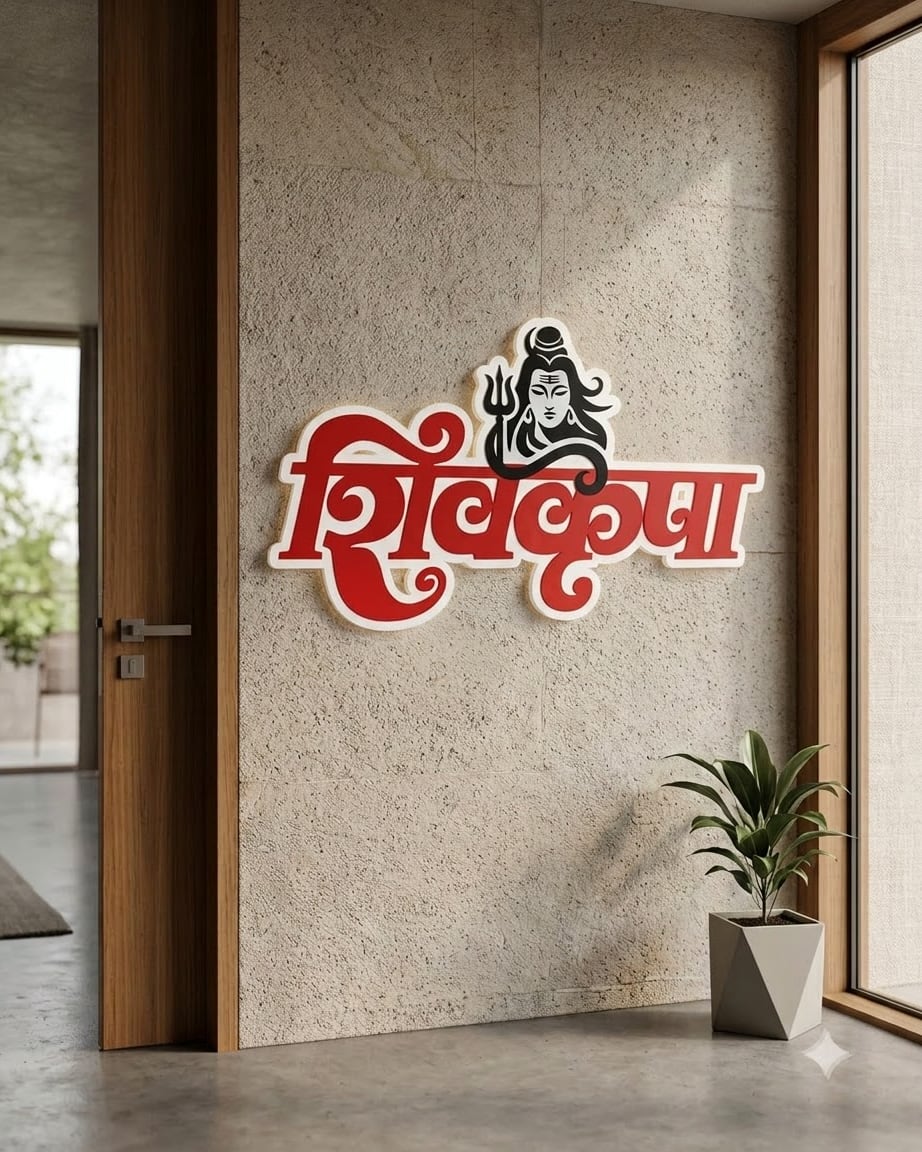 Shivkrupa Marathi Name for Main Door – Acrylic Design by Marathi Design