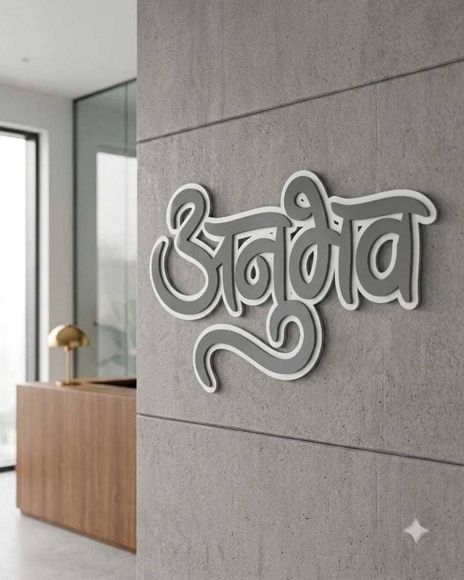 Anubhav Marathi Name Design for New Home by Marathi Design