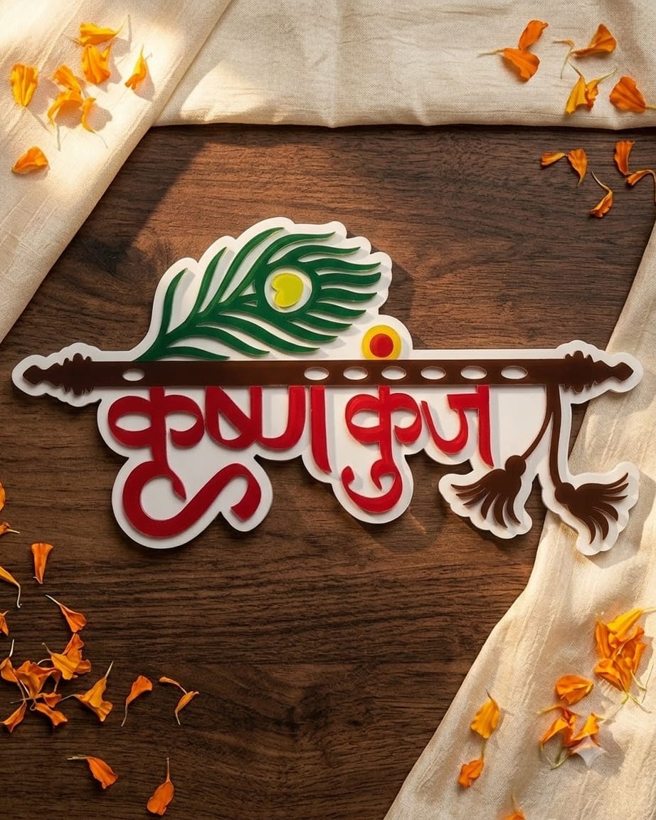 Krushankunj Hindi Home Name – Acrylic by Marathi Design