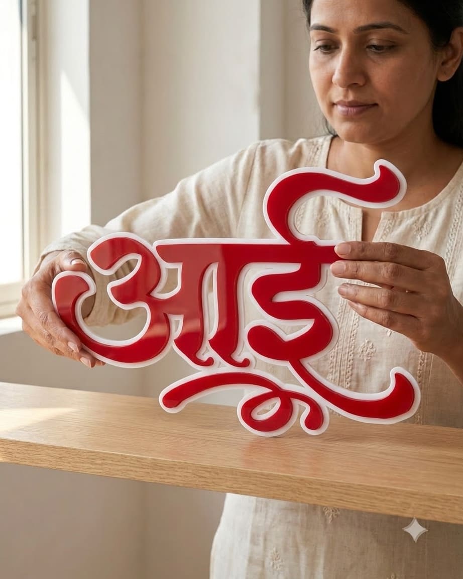 Aai Marathi Name – Acrylic by Marathi Design