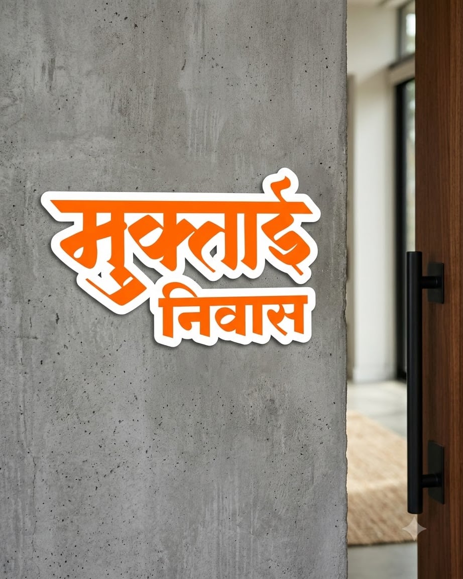 Muktai Nivas Marathi Name Design – Acrylic by Marathi Design