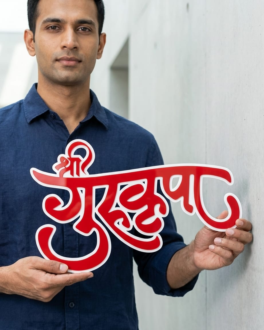 Shree Gurukrupa Name for Villa – Custom Acrylic by Marathi Design