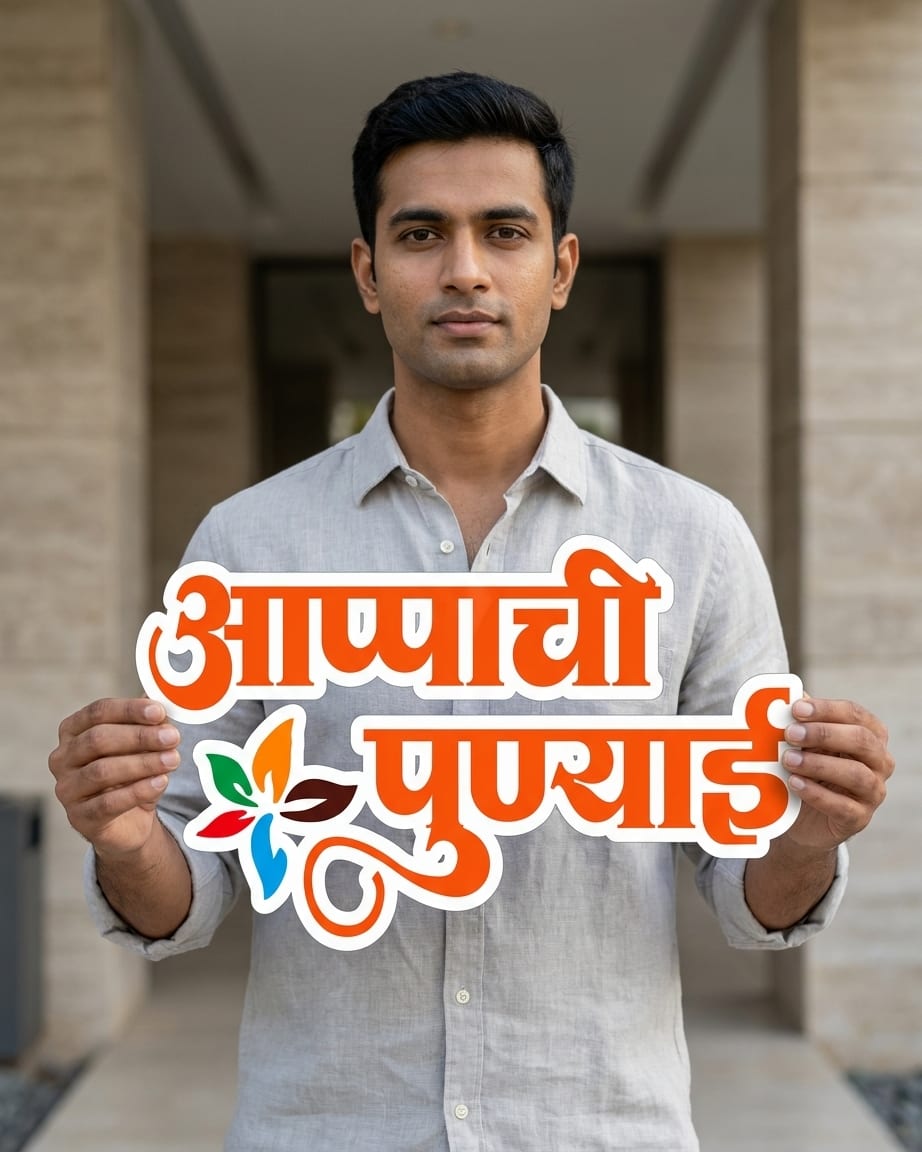 Appachi Punyai Marathi Acrylic Name Plate for Apartment Door by Marathi Design