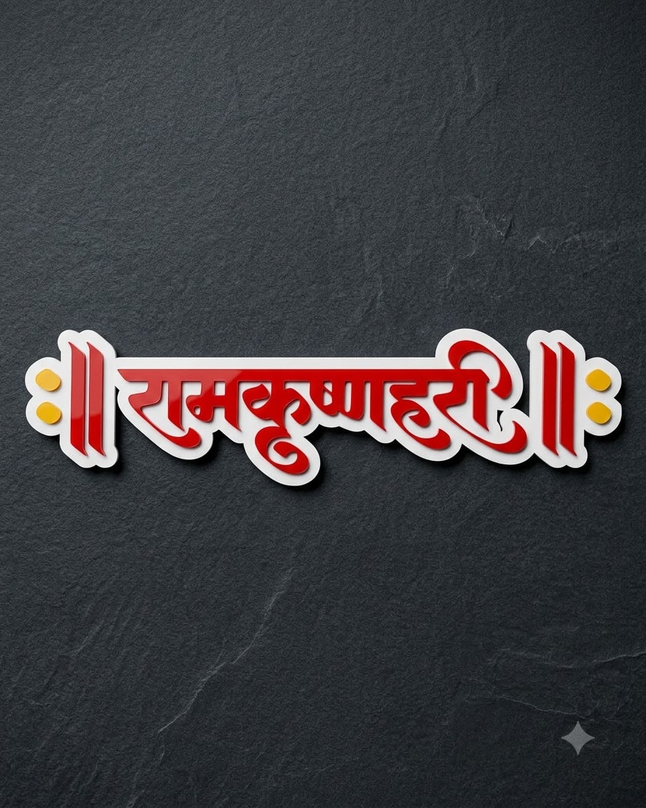 Ramkrushnahari Name for Society Flat – Acrylic by Marathi Design