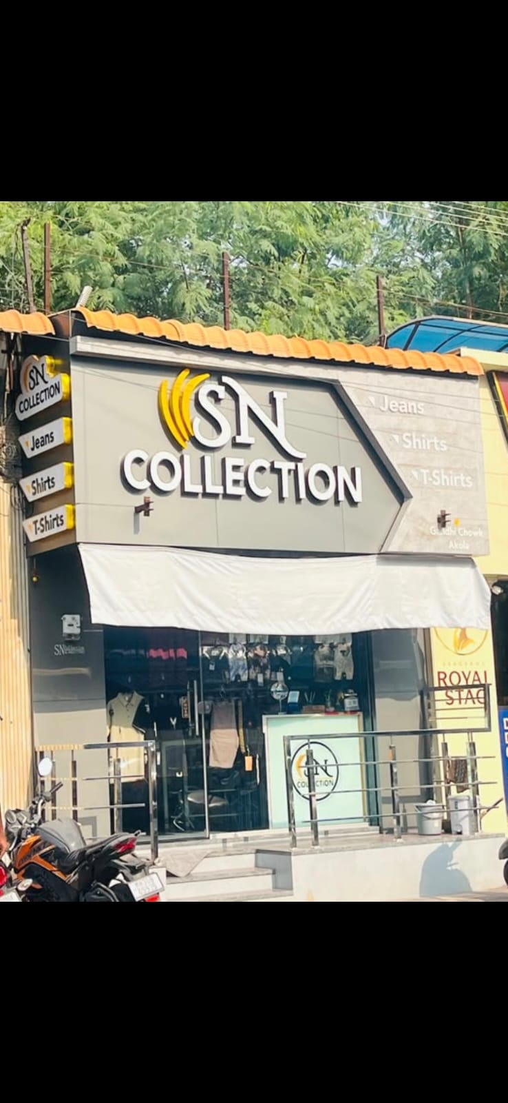 SN Collection - ACP + Acrylic LED Letters - Signage and CNC Decor Installation at Gandhi Chowk, Akola by Marathi Design