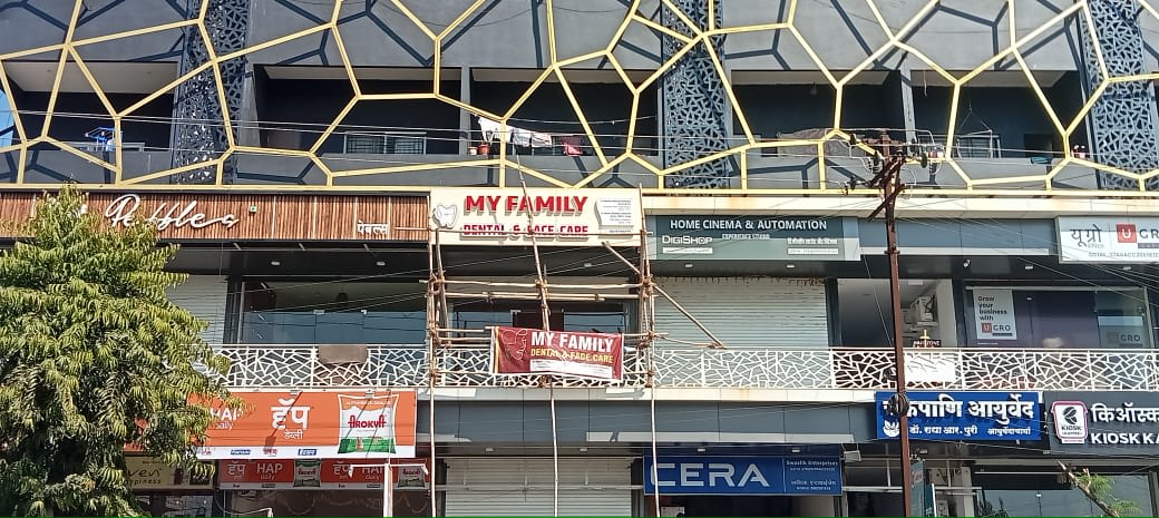 My Family Dental Clinic - ACP + Acrylic LED Letters - Signage and CNC Decor Installation at Gorkshan Road, Akola by Marathi Design
