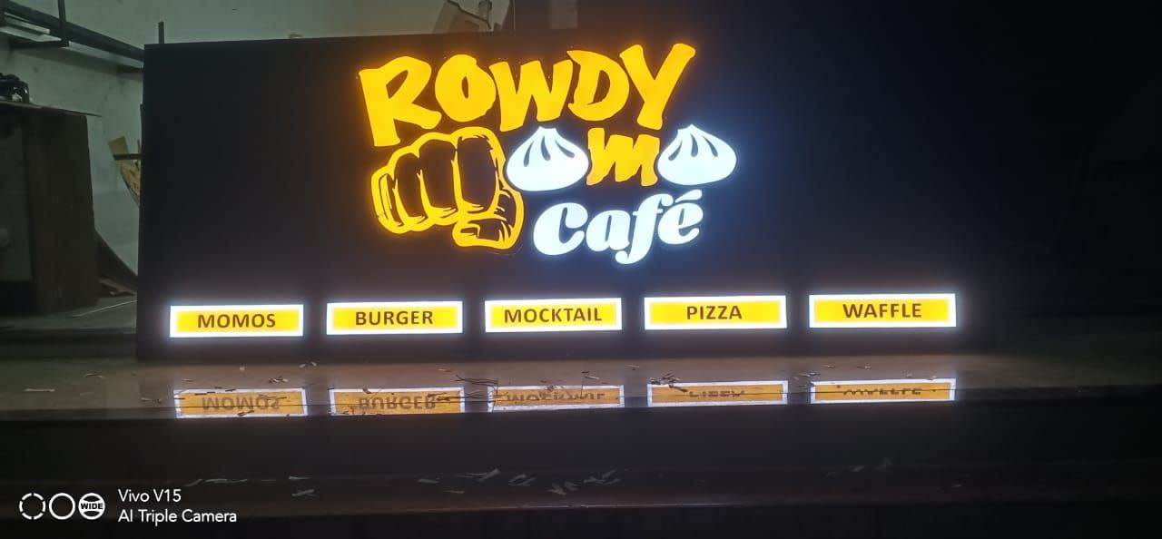 ROWDY momo Cafe - ACP + Acrylic LED Leters