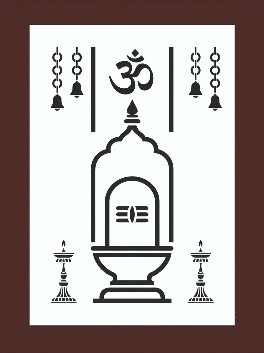 Om Pind Cutting Mandir Jali custom Mandir Jali design by Marathi Design