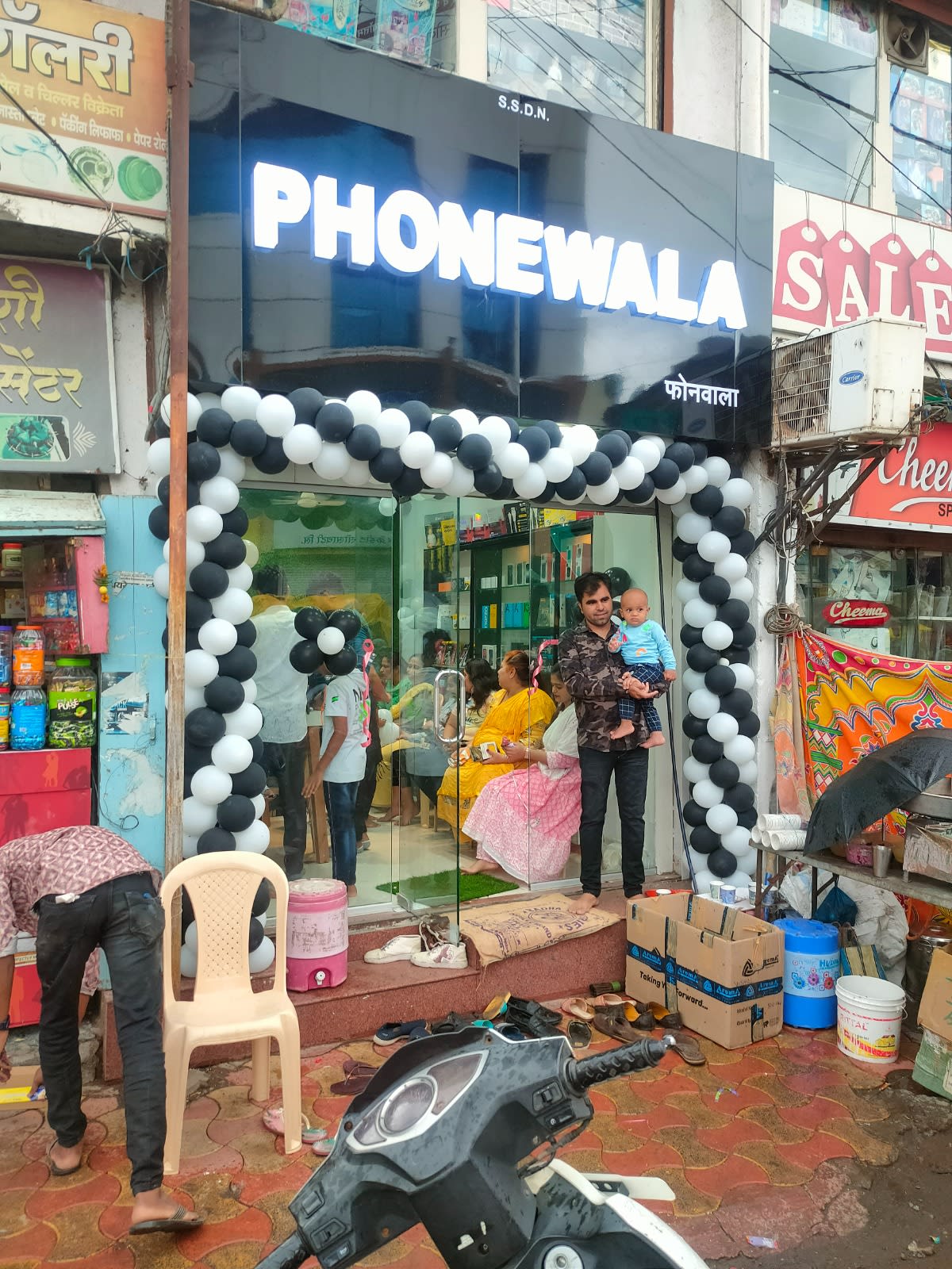 Phonewala - Black ACP Pannaling + White LED Acrylic Letters