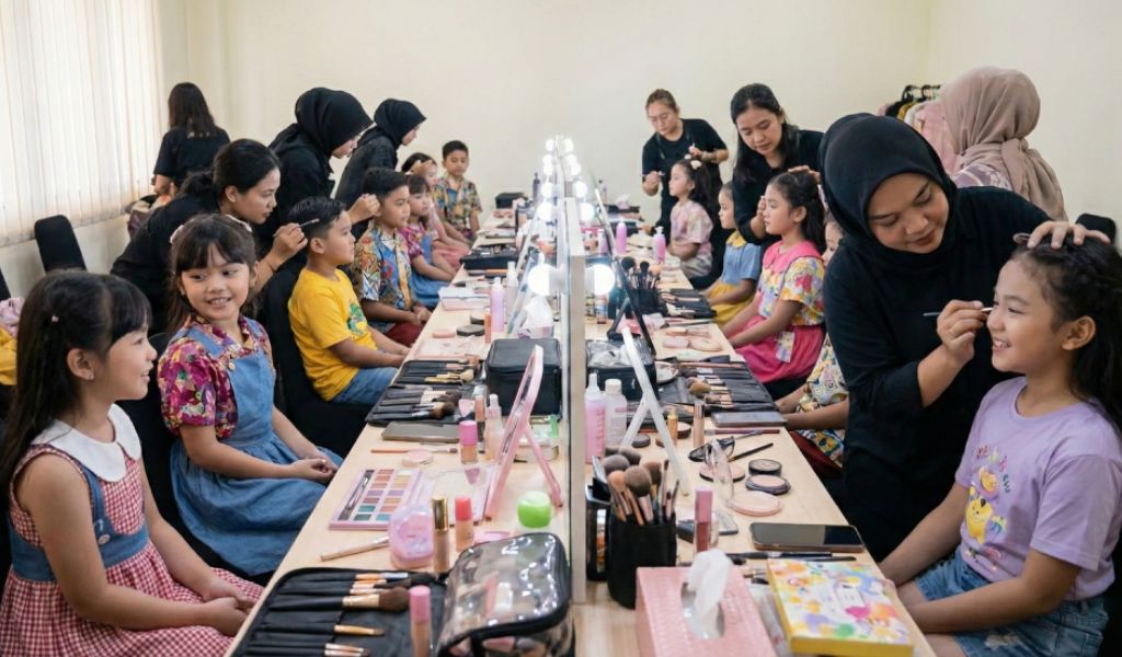 makeup minimalis anak fashion show