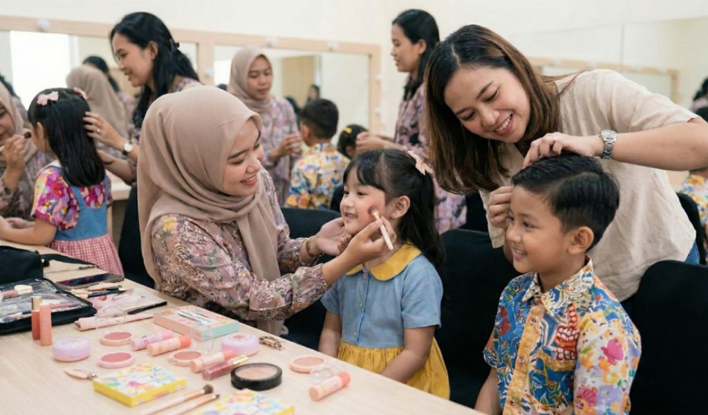 makeup minimalis anak fashion show