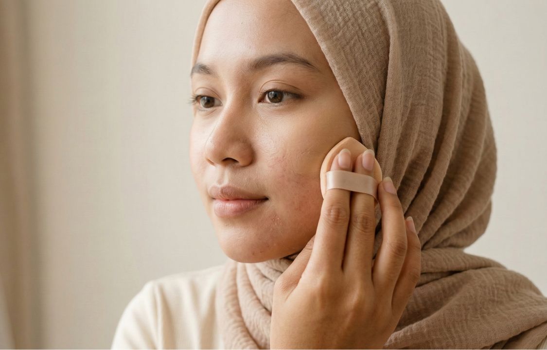 tips make up hijab agar kulit terlihat cerah