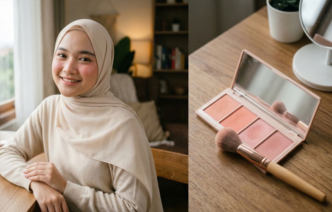 tips make up hijab agar kulit terlihat cerah